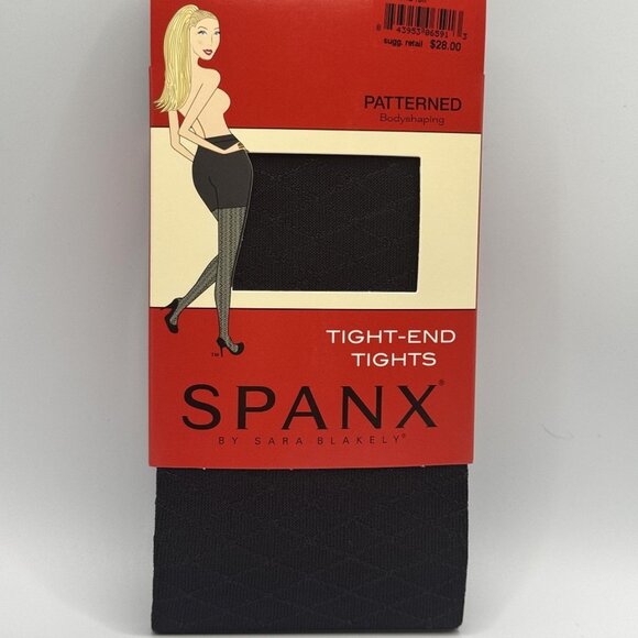 SPANX by Sara Blakely Tight-End Tights Black Diamond Foil (951), Size B - Picture 5 of 5